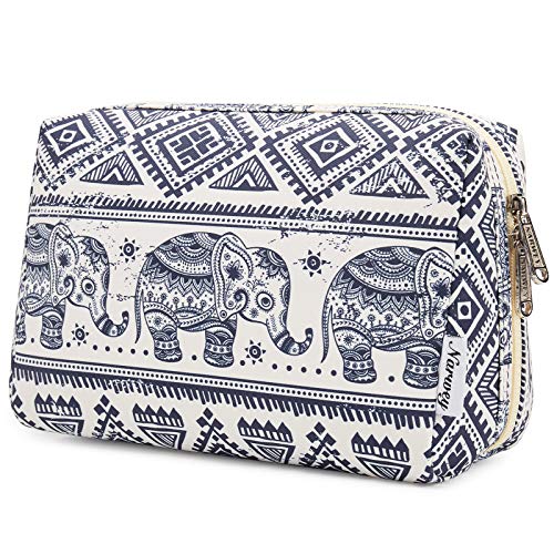 Narwey Cute Makeup Bag Travel Cosmetic Bag Organizer Toiletry Bag Make Up Bags with Compartments for Women Girls (Large, Elephant) - color: Elephant, style: Large