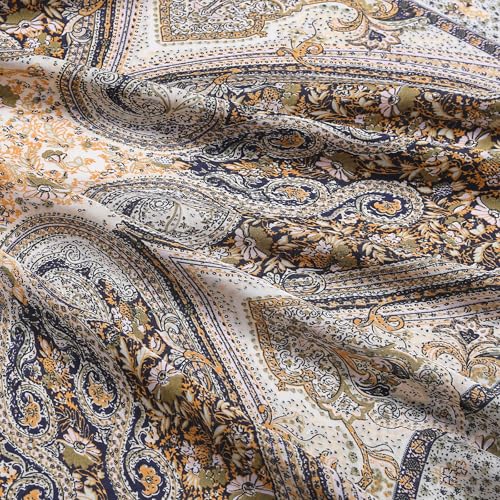 Stlvoll 27.5" Silk Neck Scarf of Women's Fashion Head Scarf Square Neck Satin Scarfs for Bag Hair Scarves Gift - color: Cashew Nut/Beige