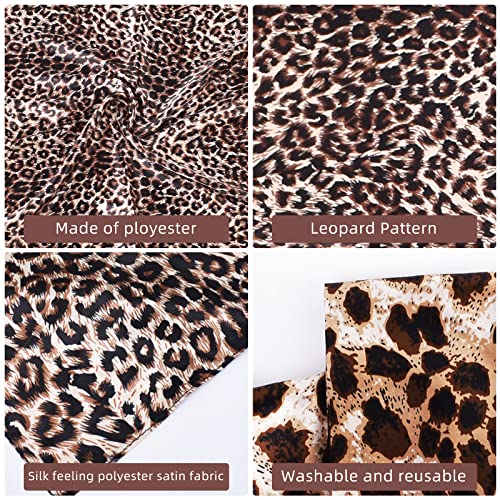 35 x 35 Women's Fashion Pattern Large Square Silk Like Hair Scarf Head Sleeping Wrap Satin Neck Bandana for Gift… - color: Coffee. - Pure Leopard Print