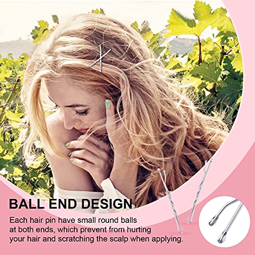 MORGLES Silver Bobby Pins for Gray Hair 120PCS 2Inches Hair Pins for Women with Box - color: Silver（2inch)
