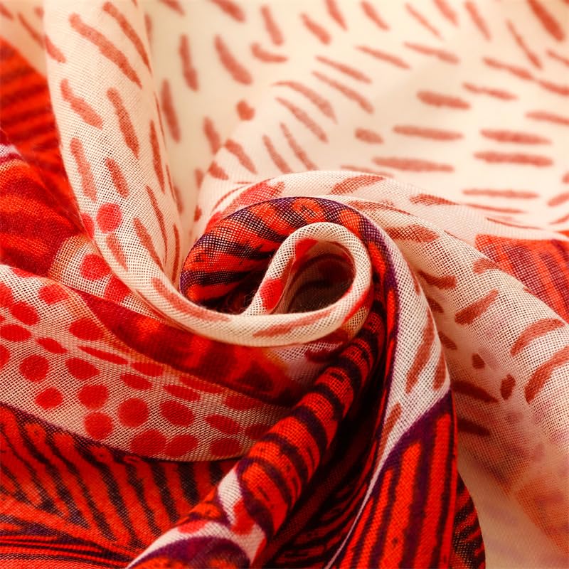 WZX Boho Scarf for Women, 70"x35" Large Lightweight Shawl Wrap for Travel, Sun Protection, Office & All-Season Wear - color: 012