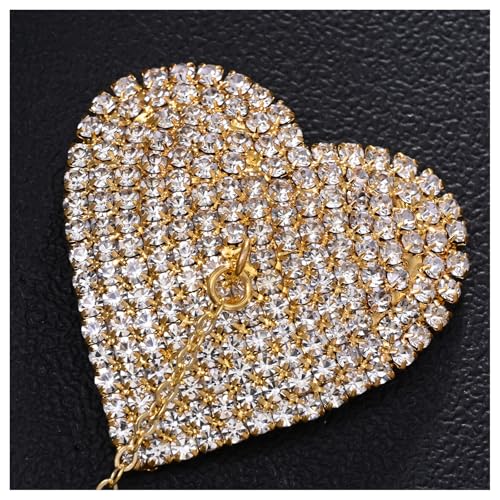 Rhinestone Heart Nipple Pasties Jewelry Sexy Festival Rave Nipple Cover Stickers Body Chain Crystal Nipple Bra Body Chain Jewelry for Women - color: Gold