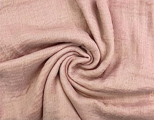 Humble Hilo Womens Woven Bohemian Style Gauze Scarf,Shawl, Head Wrap Fringed Edge Lightweight, Long Folds Small - color: Dusty Pink