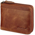 Admetus Mens RFID Blocking Wallets Zipper Leather Wallet for Men Bifold RFID Card Holder - color: Brown665