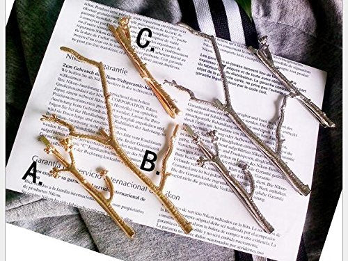 Set of 3 Vintage Tree Branch Hair Clip Barrette Women Lady Hair Pin Head Dress DIY Hair Accessories (Silver) - color: Silver