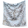 Premium Floral Scarf for Women 35x35 Square Silk Feel-Lightweight Scarves Headscarf Bandanas Wrapping Handbag - color: Mystic Tree Swan Illustration Light Blue