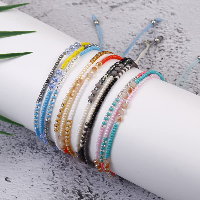 SUMMER LOVE Boho Bohemian Beaded Anklet Bracelets for Women Unique Colorful Pretty Beach Anklet,Handmade - color: Color 7#