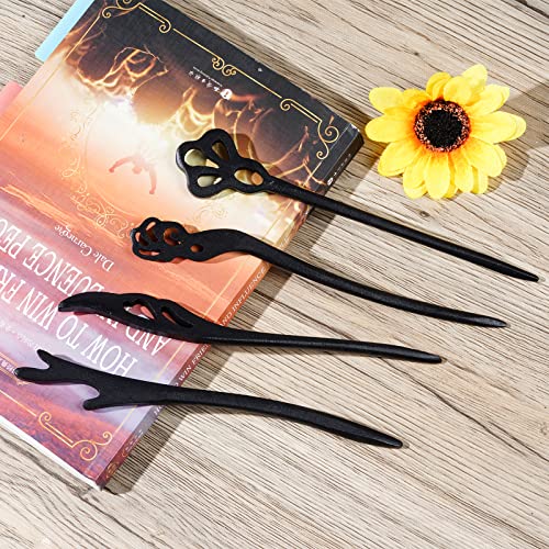 10 Pieces Wooden Hair Sticks Chinese Chignon Japanese Hair Chopsticks Wooden Hair Pins for Long Hair Hair Sticks for Buns for Women Girls Handmade Hair Accessories