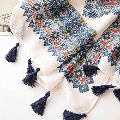 WZX Boho Scarf for Women, 70"x35" Large Lightweight Shawl Wrap for Travel, Sun Protection, Office & All-Season Wear - color: 015