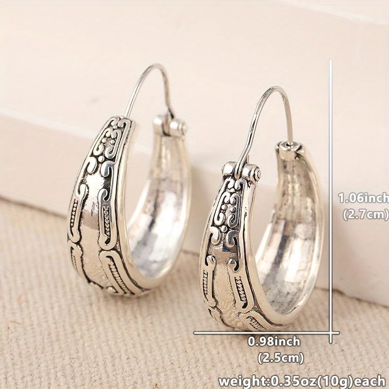 Boho Earrings, Women Earrings, Artisian Earrings, Gift for Her, Silvery Textured Earrings