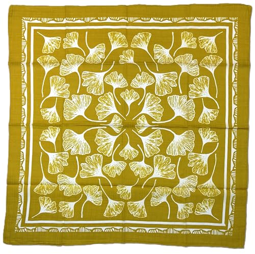 Shanlin Unisex Floral Cotton Square Scarf Bandanas 22x22 inch - color: Ginkgoleaves-yellow