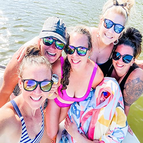 Eyegla Sunglasses Bulk Party Sunglasses Pack 80s Shades Eyewear Set for Men Women 8/10/20/30Pack - color: Black Frame+colorful Mirror Lens Lens 30 Pack