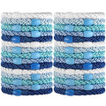 Funtopia High Elastic Hair Bands - 30 Pcs No Crease Soft Ponytail Holders & Sports Hair Ties for Thick Hair - color: 2.Blue
