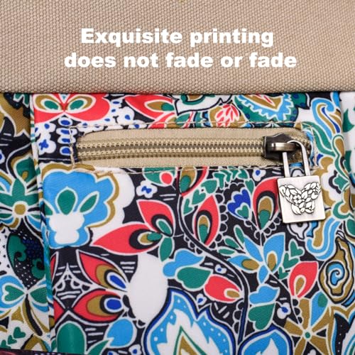 Black Butterfly Boho Canvas Tote Bag for Women, Large Printed 2-in-1 Shoulder & Crossbody Casual Purse for Daily Commute - color: Blue-green