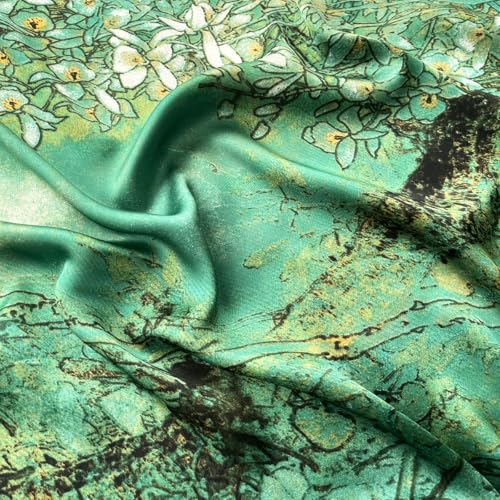 Long Silk Like Scarf Lightweight Satin Scarves Large Sunscreen Shawl Wrap for Women - color: 010.birds Green