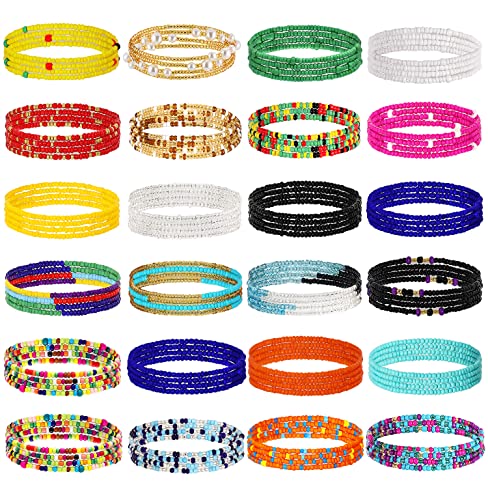 TOBENY SHIWE 24PCS Waist Bead Chains for Women Colorful Summer Body Chains Belly Beads Bikini Jewelry Chains Bead Waist Chains Set - style: Modern