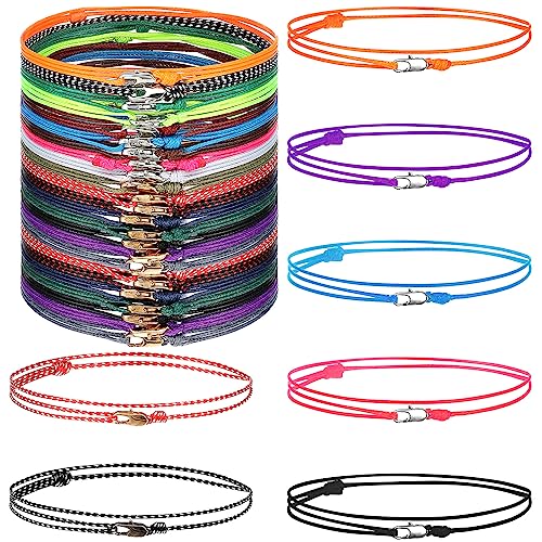 Yinkin 18 Pcs Boho Surfer Ankle Bracelets for Women Men Adjustable Handmade Braided Friendship Bracelet Waterproof String Rope Beaded Anklets Summer Beach Jewelry Gift - style: Buckle Style