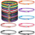 Yinkin 18 Pcs Boho Surfer Ankle Bracelets for Women Men Adjustable Handmade Braided Friendship Bracelet Waterproof String Rope Beaded Anklets Summer Beach Jewelry Gift - style: Buckle Style