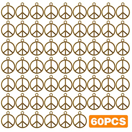 BronaGrand Sign Pendant Charms Alloy Peace Symbol Charms Peace Sign Beads Pendants Jewelry Charms Craft Supplies for DIY Necklace Bracelet Jewelry Making Accessory - color: Bronze