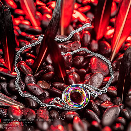 Kate Lynn Rise From the Ashes Phoenix Bracelet Made with Crystals from Austria, Adjustable Slider Bracelet for Women, Packaged with Jewelry Box, Birthday Gift for Women, Symbol of Luck and Renewal - color: Iridescence