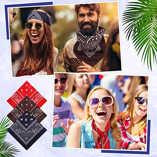 Handepo 150 Pcs Bandanas Bulk, Colorful Paisley Bandanas Unisex Head Wrap Scarf Cowboy Headband Handkerchief - color: Multi Color