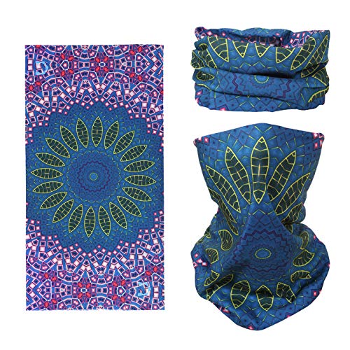 4 Headband Bandana Balaclava Half Face Mask Shield Head Hair Scarf Neck Gaiter Hat Multipurpose For WoMen Men Breathable Reusable Washable Bohemian Red Blue Yellow - color: 4x Bohemia Flower Face Mask
