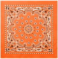 Rothco Trainmen Paisley Bandana 27” x 27” Extra‑Large 100% Cotton Head Wrap Scarf Multi‑Use - color: Orange