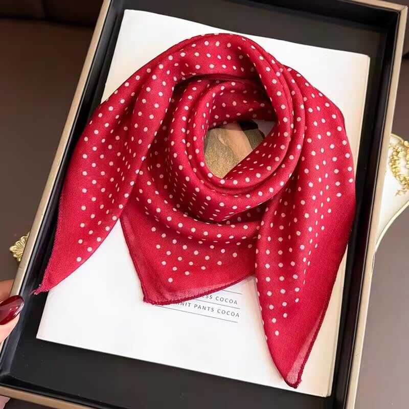 Cotton Like Bandana in Bulk, Head Scarf, Headband, Head wrap, Hair Neck Scarf for Women 22 x 22 inch - color: Bib08 Polka Dot 4pcs