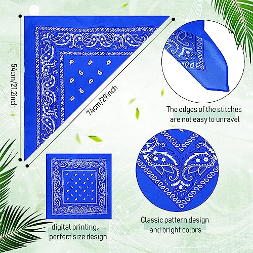 Handepo 150 Pcs Bandanas Bulk, Colorful Paisley Bandanas Unisex Head Wrap Scarf Cowboy Headband Handkerchief - color: Bright Color