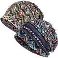 XYIYI Womens Chemo Headwear Hats Cotton Slouchy Beanie Cap Scarf - color: 2pcs Geometry-j