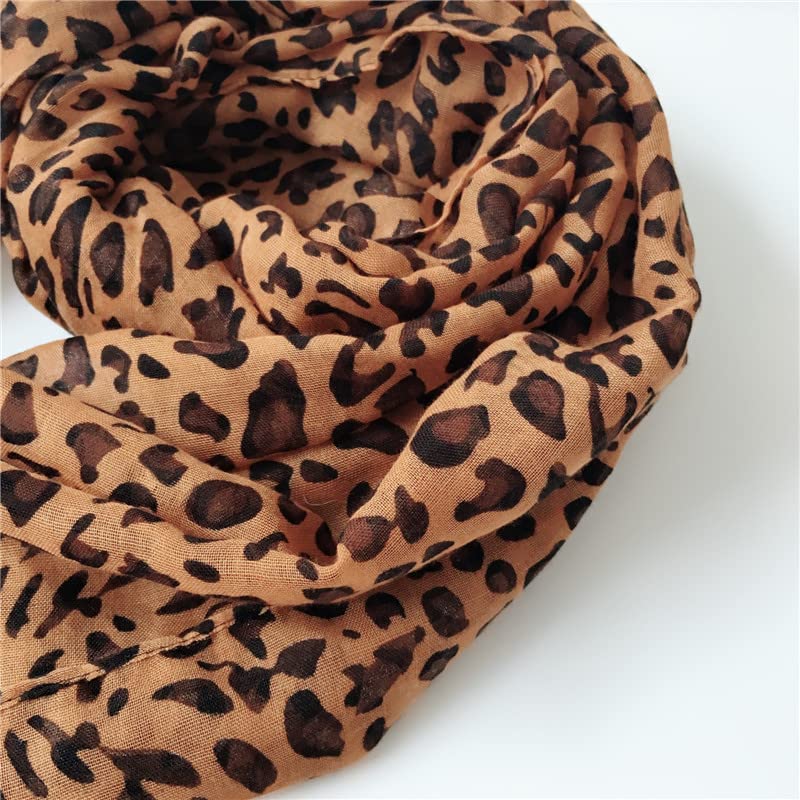 woogwin Women's Cotton Scarves Lady Light Soft Fashion Solid Scarf Wrap Shawl - color: Classical Leopard1