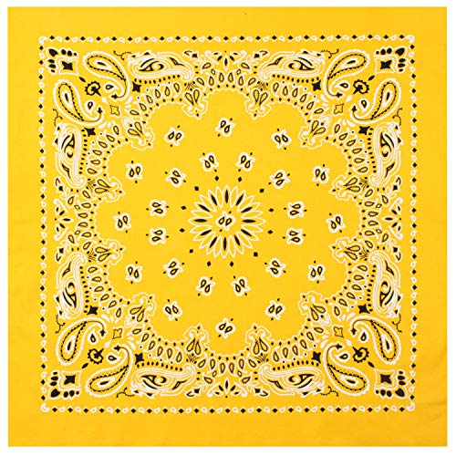 Rothco Trainmen Paisley Bandana - Standard - 22" X 22" - color: Yellow
