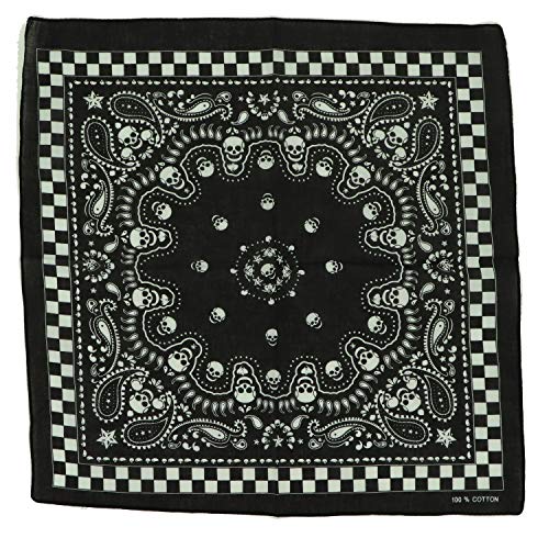Motique Accessories Skull Bandana - color: Checkered