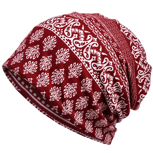 Women's Baggy Slouchy Beanie Chemo Hat Cap Scarf - color: 4 Pack-multicolor a