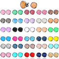 Hicarer 32 Pairs Round Druzy Stud Earrings Bohemian Round Stud Stainless Steel Pierced Earrings Jewelry for Women Graduation Gift - size: 11 mm