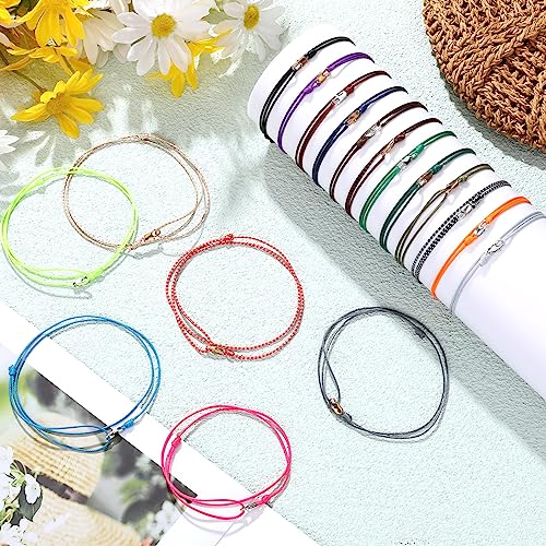 Yinkin 18 Pcs Boho Surfer Ankle Bracelets for Women Men Adjustable Handmade Braided Friendship Bracelet Waterproof String Rope Beaded Anklets Summer Beach Jewelry Gift - style: Buckle Style