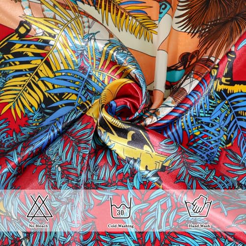 Ciormis 35" Silk Head Scarf for Women, 4 Pcs Satin Hair Scarf Square Silk Bandana Top Neck Scarves Hair Wraps for Sleeping - color: G4-fashion Animal Print-set29-new