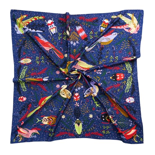 QIUTIMIY 35"x35" Like Silk Head Scarf for Women Satin Feel Large Square Scarf for Hair Wrapping and Sleeping Fashion Bandana - color: (90cm)square Scarf 16