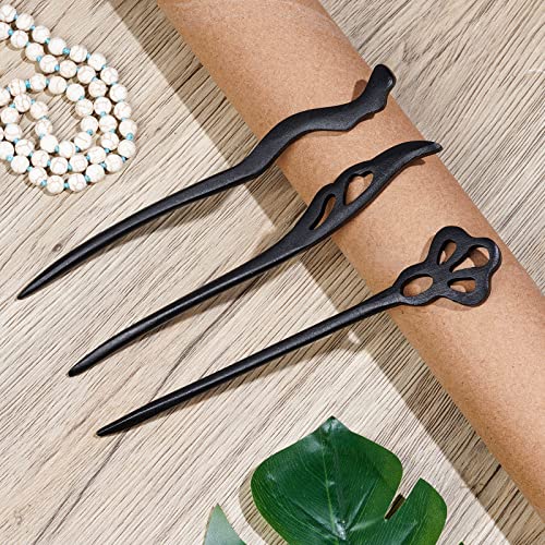 10 Pieces Wooden Hair Sticks Chinese Chignon Japanese Hair Chopsticks Wooden Hair Pins for Long Hair Hair Sticks for Buns for Women Girls Handmade Hair Accessories