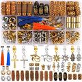 110PCS Retro Metal Dreadlock Accessories Hair Tube Beads Wooden-Like Beads Handmade DIY Tassel Hair Decoration Hair Jewelry for Locs Braids Men Women Hip-Hop Style
