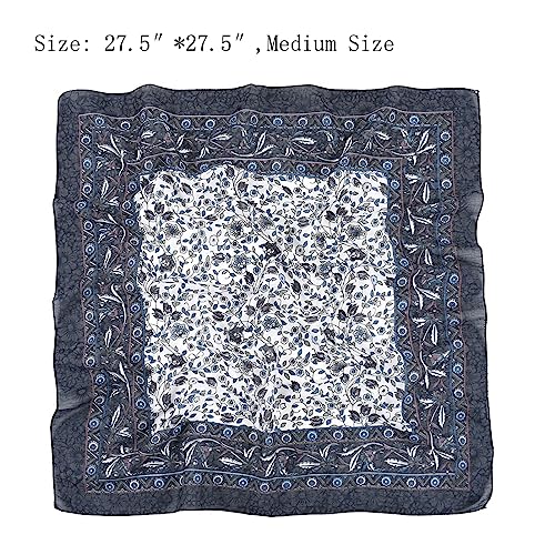K-Elewon 27.5” Women Medium Square Scarf Head Scarf- 2PCS Neck Scarf Hair Scarf Head Sleeping Wraps Scarfs for Women H07 - color: Se08(2pcs)