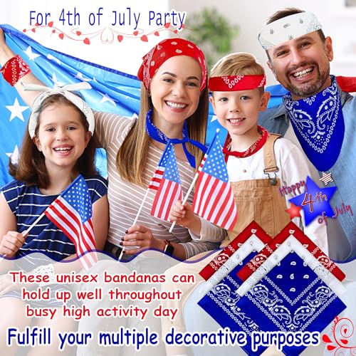 ILHSTY 60 Pcs Women Men Paisley Bandanas Bulk Unisex Bandanas Head Cowboy Scarf Necktie handkerchief Party Supplies - color: Royal Blue