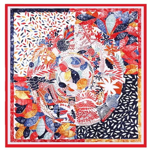 Women's Square Silk Like Head Scarf Large 35 inch Silk Feeling Hair Wrapping Satin Scarves for Sleeping Bandanas - color: A008-1 Twill Red