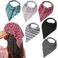 Vercret 6 Pack Hair Scarf Headband for Women Elastic Bandana Head Scarf Large Boho Triangle Kerchief with Clips Non Slip Scarves - color: C Pack Floral