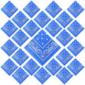 Suhine 24 Pcs Bandanas Bulk for Women Men 22 x 22 Inch Paisley Outdoor Headband Cowboy Handkerchief Summer - color: Lake Blue
