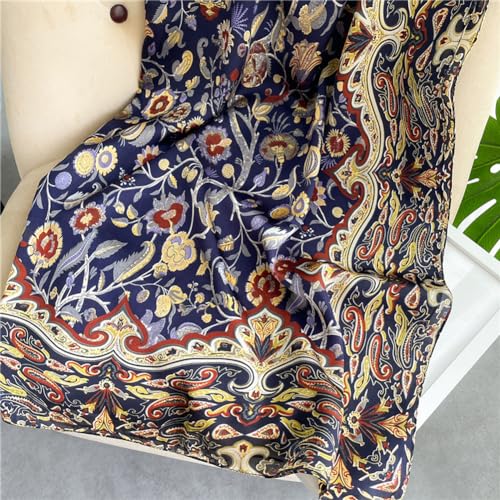 K-Elewon Large Square Scarf 43" Silk Scarf Fashion Scarves Silk Feeling Hair Wrapping Scarfs Night Sleeping Headscarf - color: Vb05