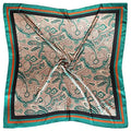 vabovin Satin Head Scarf for Women Silk Like Hair Scarf, 35 x 35 in | Silk Feel Fabric, Hair Wrap for Sleeping, Headscarf and Neck Scarf, Square Bandana Style, Fashion Accessory - color: 105 Green Paisley Pattern