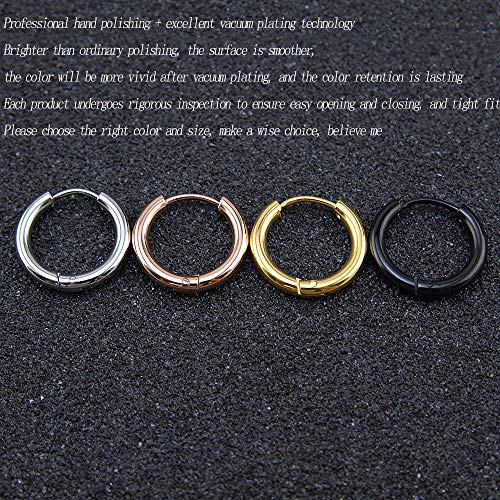 316L Surgical Stainless Steel Huggie Hoop Earrings 6mm 8mm 10mm 11mm 12mm 14mm Hypoallergenic Earrings Hoop Cartilage Helix Lobes Hinged Sleeper Earrings For Men Women - style: A02:6mm Silver(THK 2.0mm)