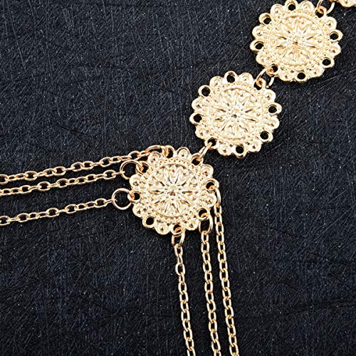 DoubleNine Body Chain Belly Waist Charm Boho Coin Bikini Beach Pendant Necklace Women Sexy Jewelry (gold) - color: gold