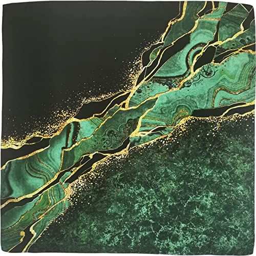 Julunar Silk Like Head Scarf for Women - Satin Large Hair Scarves - 35" Square Silk Hair Wrap for Sleeping with Gift Packed - color: A007-1 Coastline Green